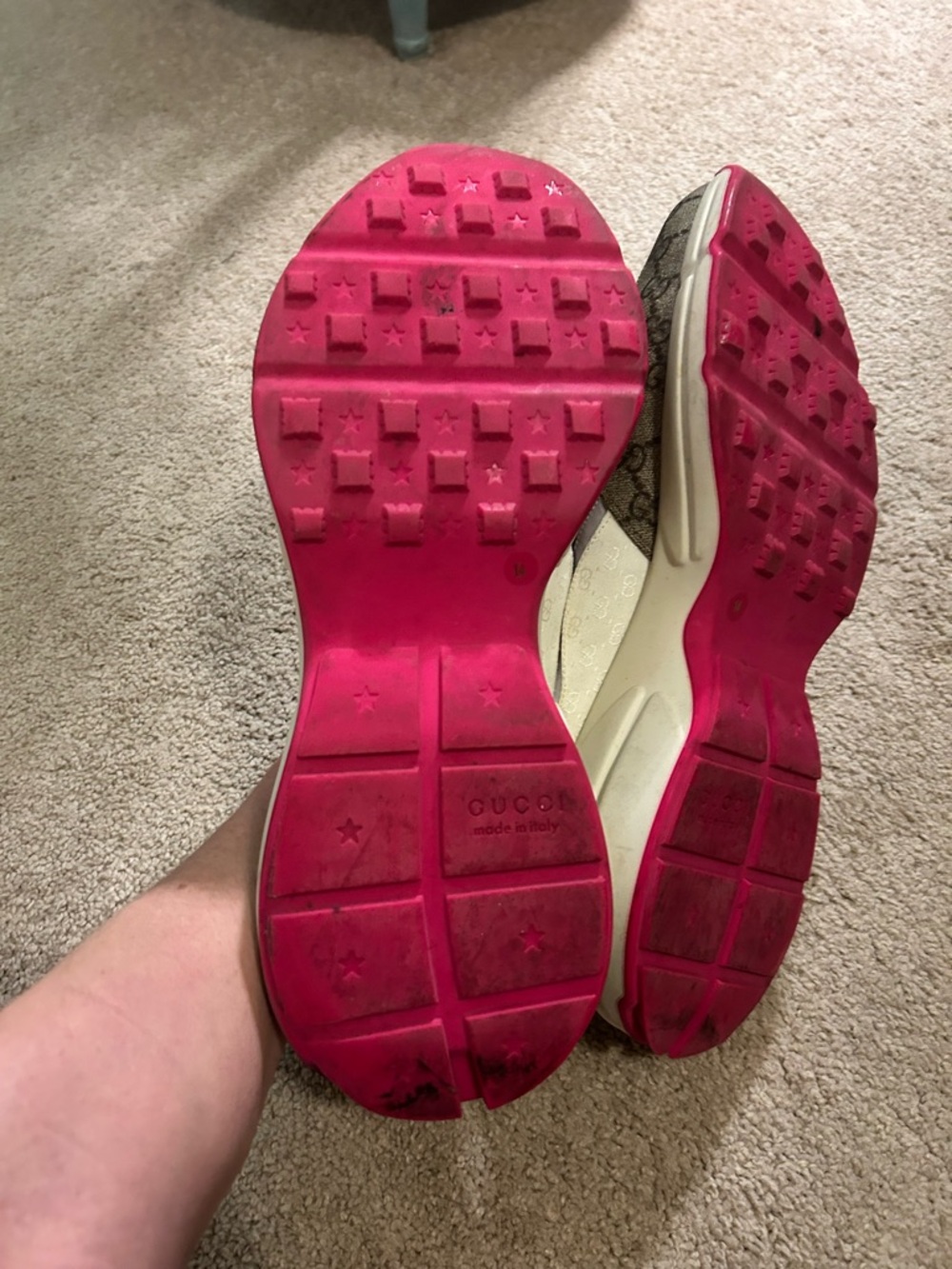 Gucci Rhyton sneakers in the Beige White Yellow'  color-way Size 14 Men’s - Picture 7 of 12